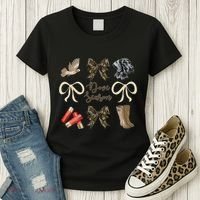 Camo Bow Coquette Dove Season Hunting Dove Hunter Hunt Girl Gift Women's T-Shirt thumb 3