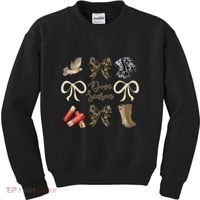 Camo Bow Coquette Dove Season Hunting Dove Hunter Hunt Girl Gift Kids Sweatshirt thumb 0