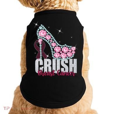 Crush Breast Cancer Cute Sparkly Design Doggie Tank