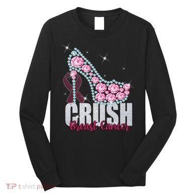 Crush Breast Cancer Cute Sparkly Design Long Sleeve Shirt