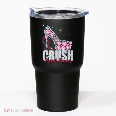 Crush Breast Cancer Cute Sparkly Design Tumbler