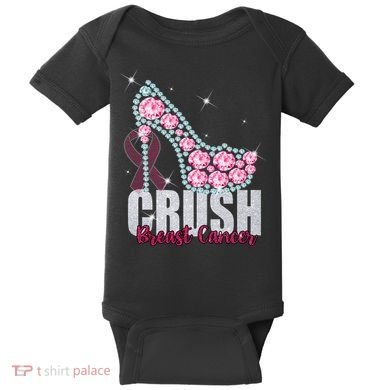Crush Breast Cancer Cute Sparkly Design Baby Bodysuit