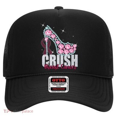 Crush Breast Cancer Cute Sparkly Design Hat