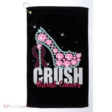 Crush Breast Cancer Cute Sparkly Design Golf Towel