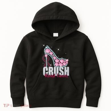 Crush Breast Cancer Cute Sparkly Design Kids Hoodie