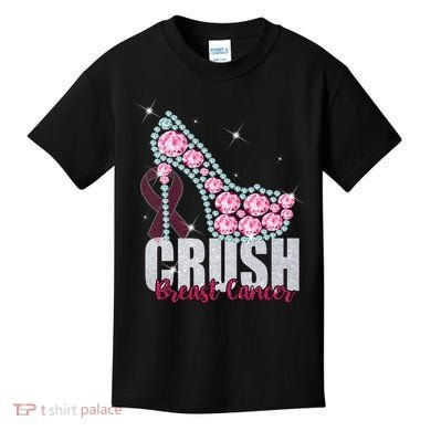 Crush Breast Cancer Cute Sparkly Design Kids T-Shirt