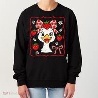 Coquette Bow Cute Strawberry Goose Lover Girly Summer Vibes Women's Sweatshirt thumb 0
