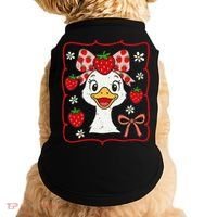 Coquette Bow Cute Strawberry Goose Lover Girly Summer Vibes Doggie Tank thumb 0