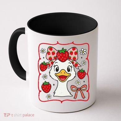 Coquette Bow Cute Strawberry Goose Lover Girly Summer Vibes Coffee Mug