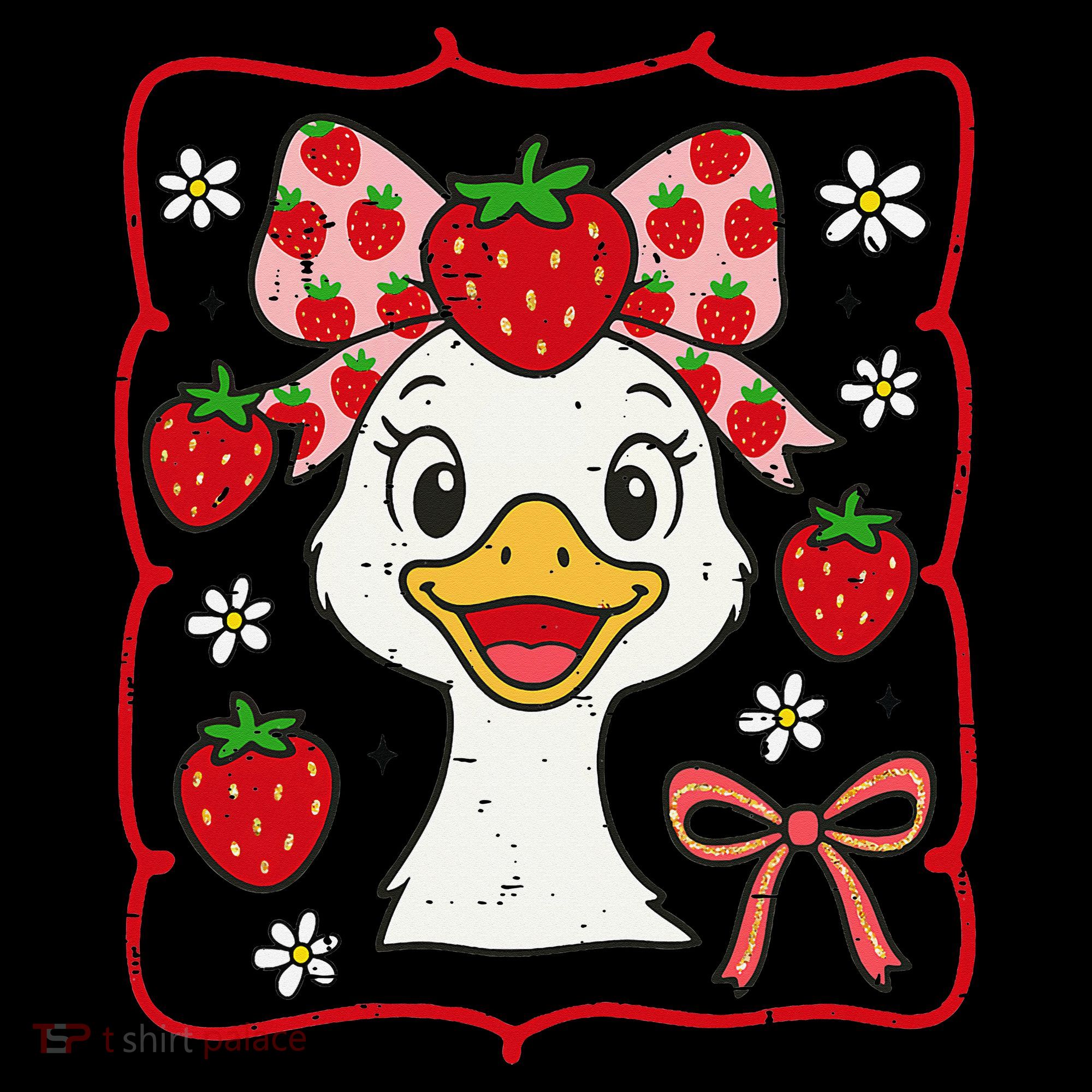 Coquette Bow Cute Strawberry Goose Lover Girly Summer Vibes Coffee Mug