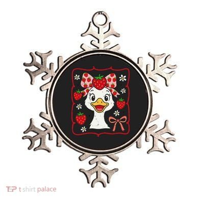 Coquette Bow Cute Strawberry Goose Lover Girly Summer Vibes Ornament