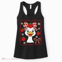 Coquette Bow Cute Strawberry Goose Lover Girly Summer Vibes Women's Tank Top thumb 0