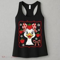 Coquette Bow Cute Strawberry Goose Lover Girly Summer Vibes Women's Tank Top thumb 3