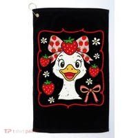 Coquette Bow Cute Strawberry Goose Lover Girly Summer Vibes Golf Towel thumb 0