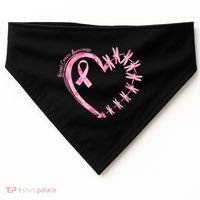 Cute Breast Cancer Awareness Dragonfly Heart USA-Made Doggie Bandana thumb 0