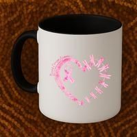 Cute Breast Cancer Awareness Dragonfly Heart Coffee Mug thumb 2
