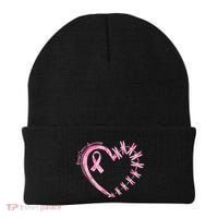 Cute Breast Cancer Awareness Dragonfly Heart Beanie thumb 0