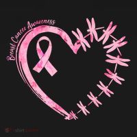 Cute Breast Cancer Awareness Dragonfly Heart Women's Hoodie thumb 2
