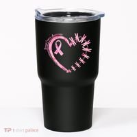 Cute Breast Cancer Awareness Dragonfly Heart Tumbler thumb 0