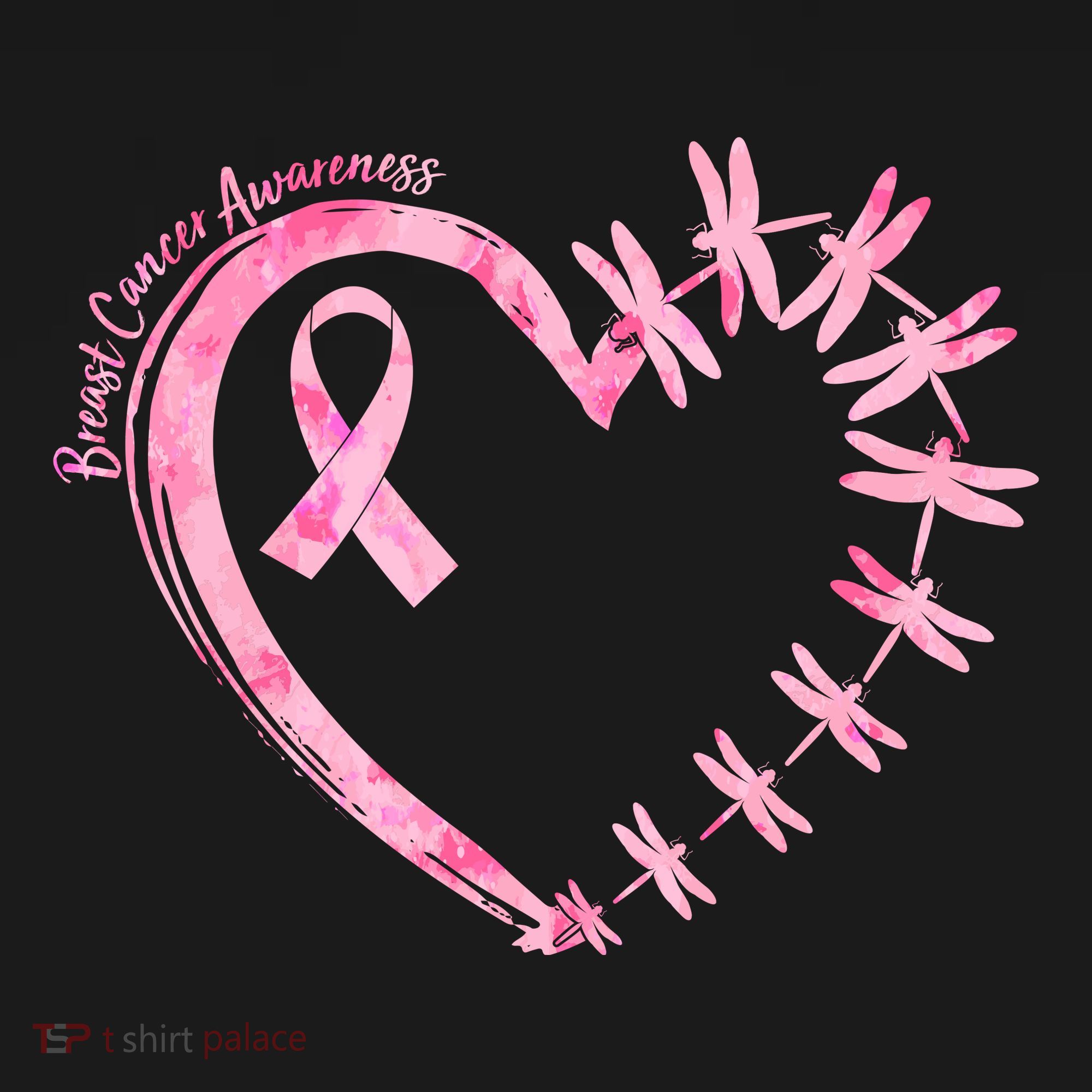 Cute Breast Cancer Awareness Dragonfly Heart Women's Tank Top