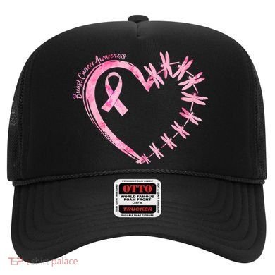 Cute Breast Cancer Awareness Dragonfly Heart Hat