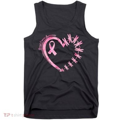 Cute Breast Cancer Awareness Dragonfly Heart Tank Top