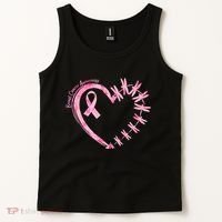 Cute Breast Cancer Awareness Dragonfly Heart Tank Top thumb 2