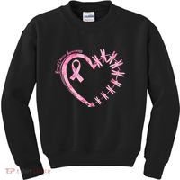 Cute Breast Cancer Awareness Dragonfly Heart Kids Sweatshirt thumb 0