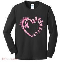 Cute Breast Cancer Awareness Dragonfly Heart Kids Long Sleeve Shirt thumb 0