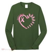 Cute Breast Cancer Awareness Dragonfly Heart Long Sleeve Shirt thumb 0