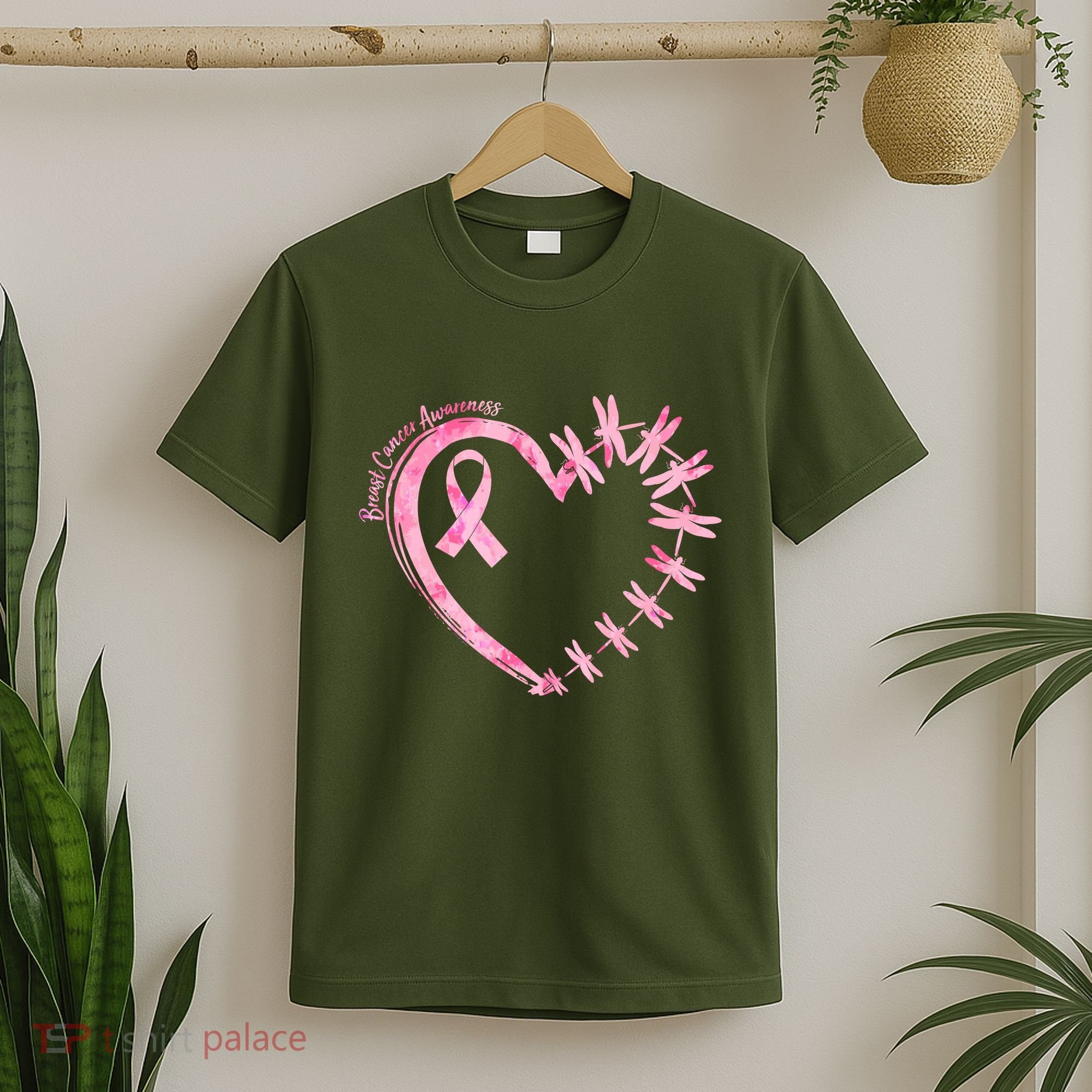Cute Breast Cancer Awareness Dragonfly Heart T-Shirt