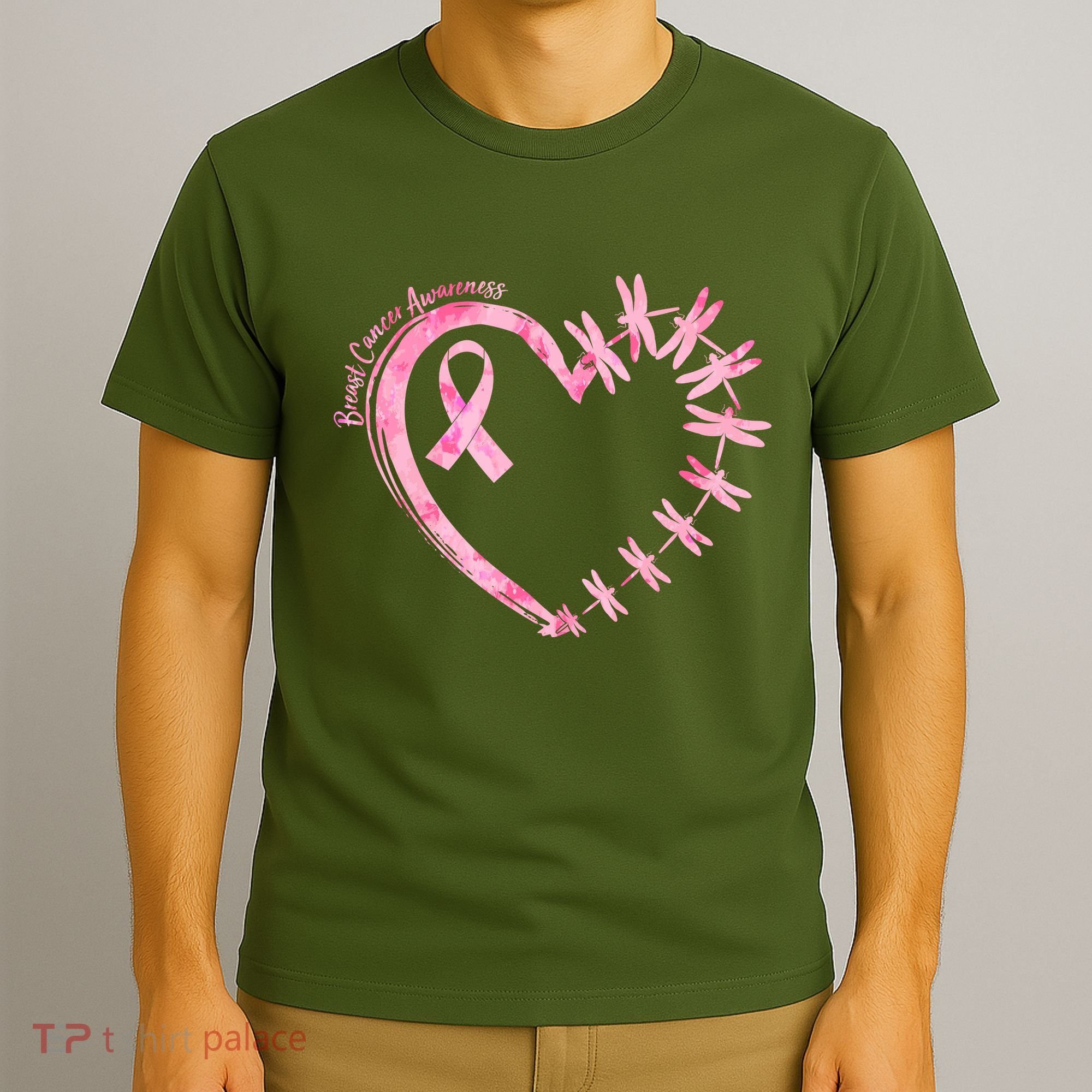 Cute Breast Cancer Awareness Dragonfly Heart T-Shirt