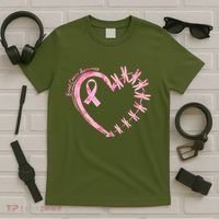 Cute Breast Cancer Awareness Dragonfly Heart T-Shirt thumb 5