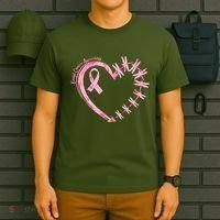 Cute Breast Cancer Awareness Dragonfly Heart T-Shirt thumb 6