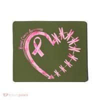 Cute Breast Cancer Awareness Dragonfly Heart Mousepad thumb 0