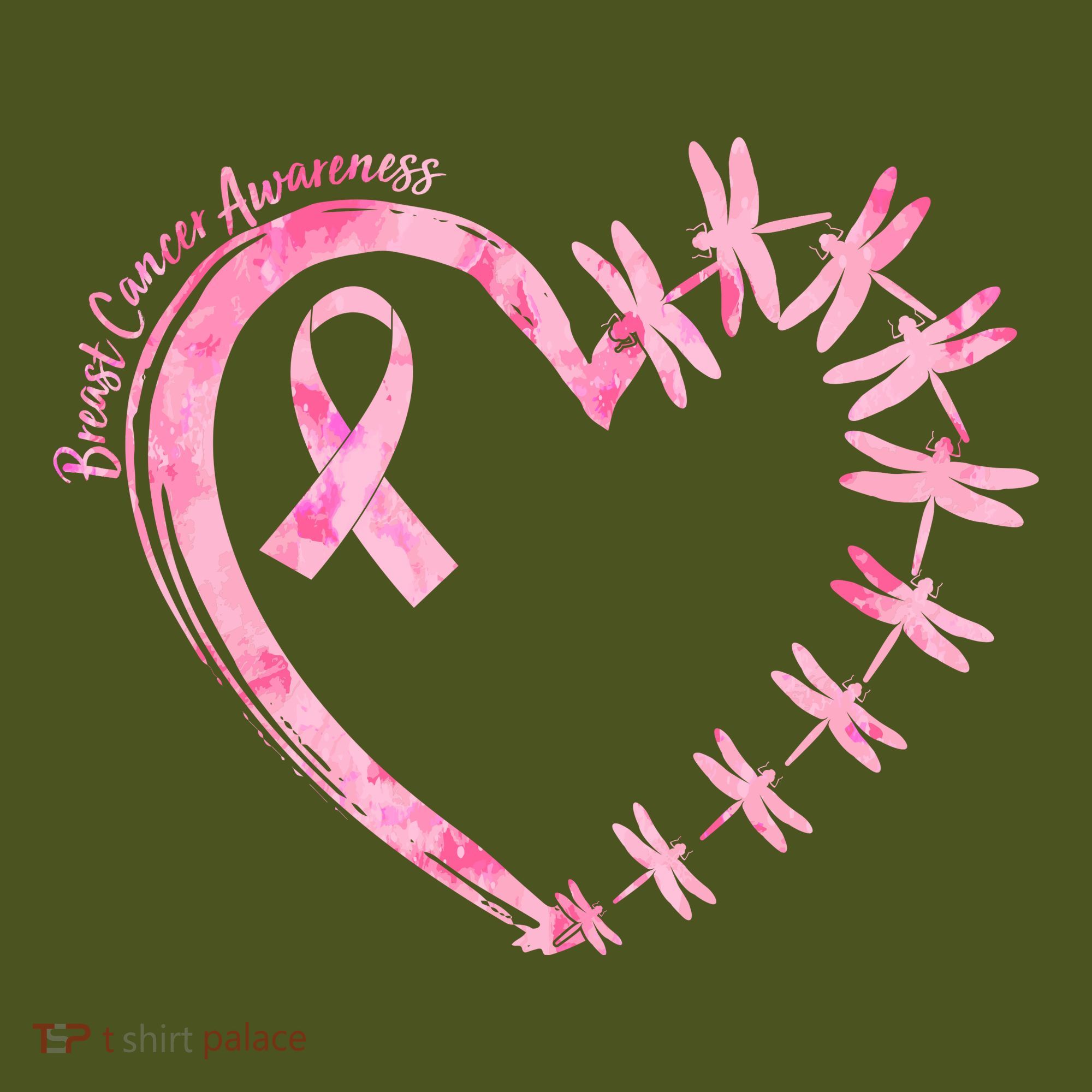 Cute Breast Cancer Awareness Dragonfly Heart Mousepad