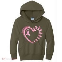 Cute Breast Cancer Awareness Dragonfly Heart Kids Hoodie thumb 0