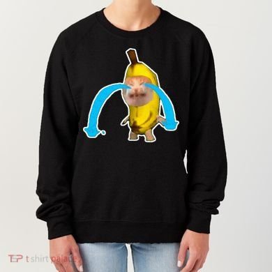 Crying Banana Cat Meme Women's Sweatshirt
