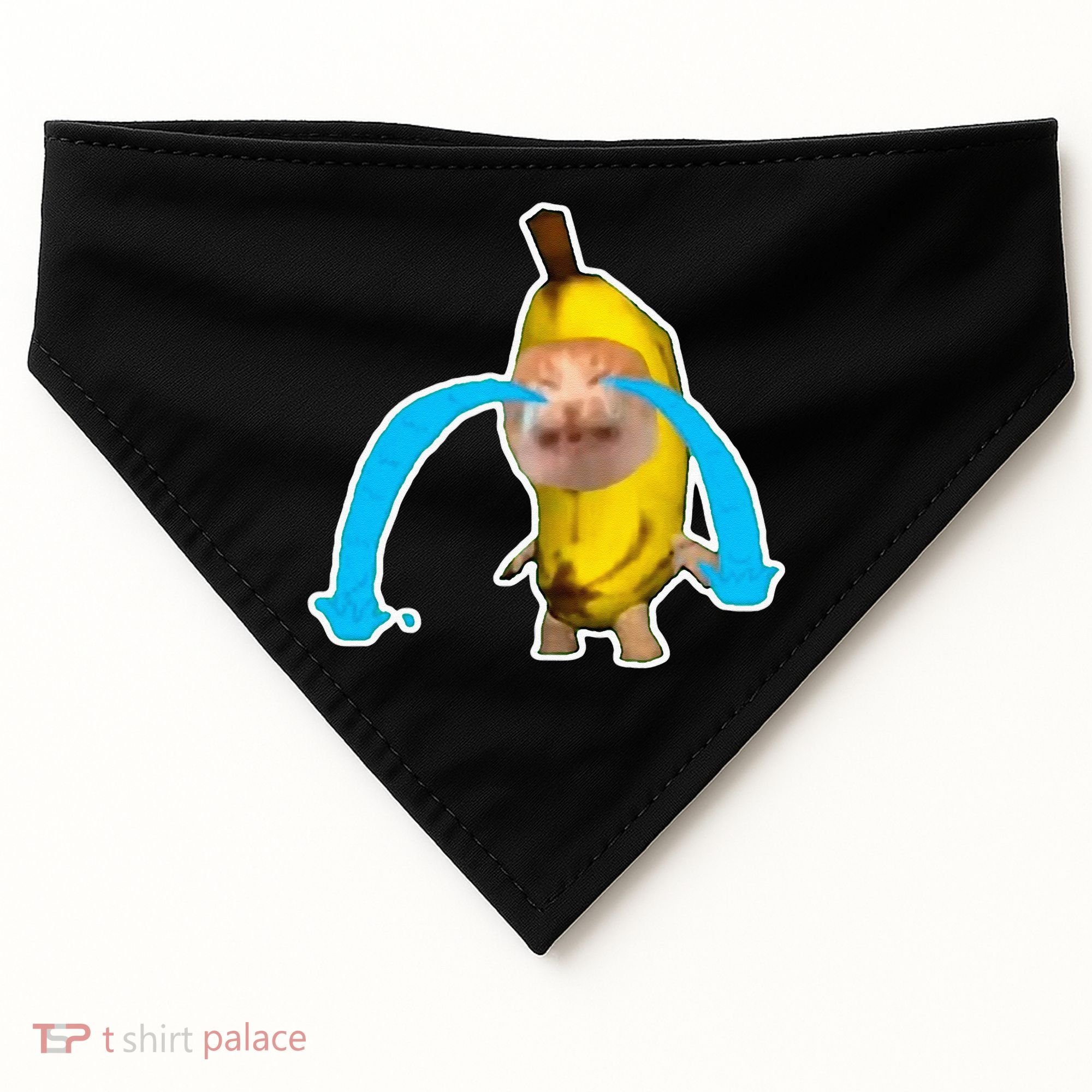 Crying Banana Cat Meme USA-Made Doggie Bandana