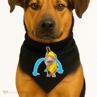 Crying Banana Cat Meme USA-Made Doggie Bandana thumb 1