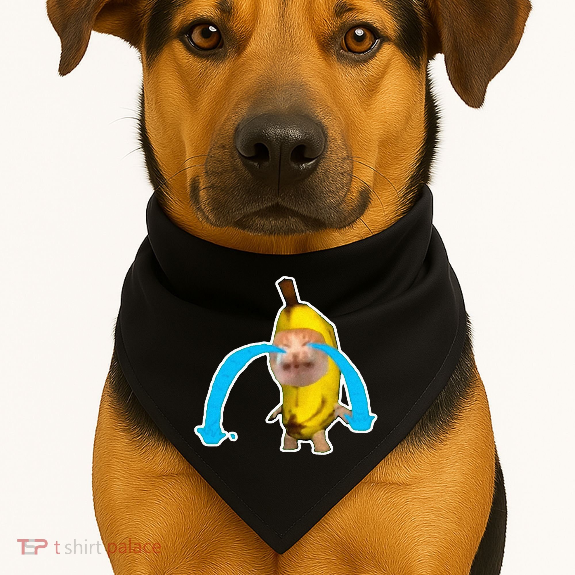 Crying Banana Cat Meme USA-Made Doggie Bandana