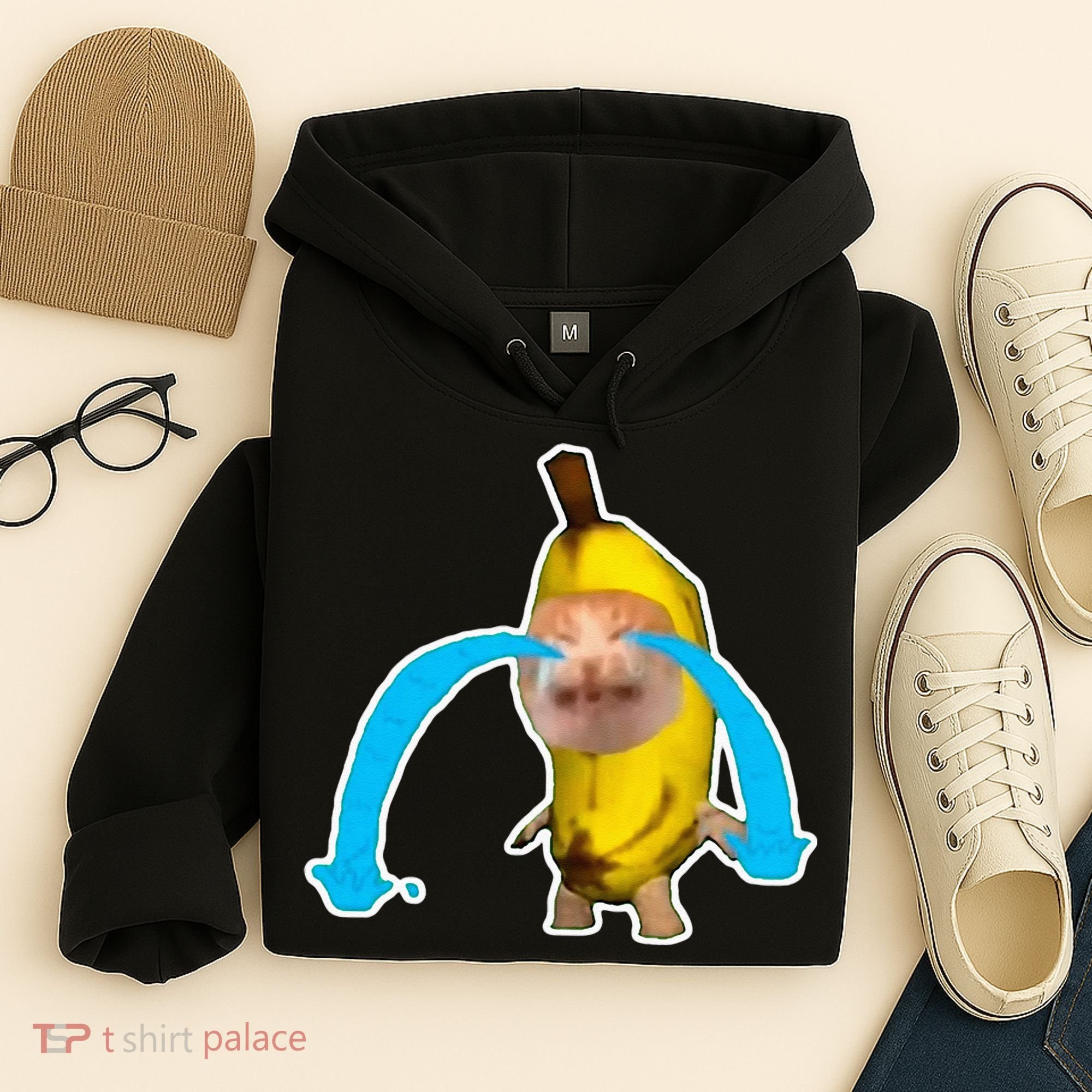 Crying Banana Cat Meme Hoodie