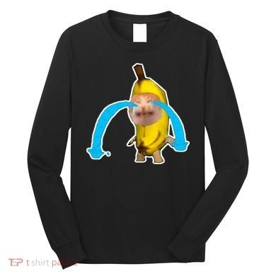 Crying Banana Cat Meme Long Sleeve Shirt
