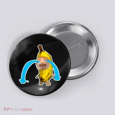 Crying Banana Cat Meme Button