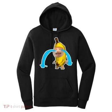 Crying Banana Cat Meme Women's Hoodie
