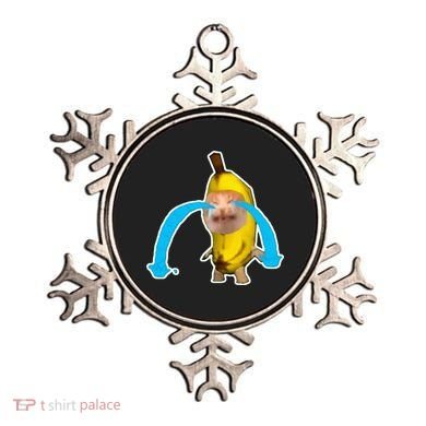 Crying Banana Cat Meme Ornament