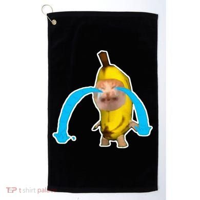 Crying Banana Cat Meme Golf Towel