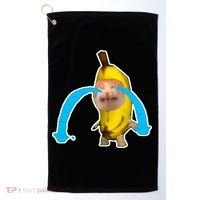 Crying Banana Cat Meme Golf Towel thumb 0