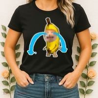 Crying Banana Cat Meme Women's T-Shirt thumb 2