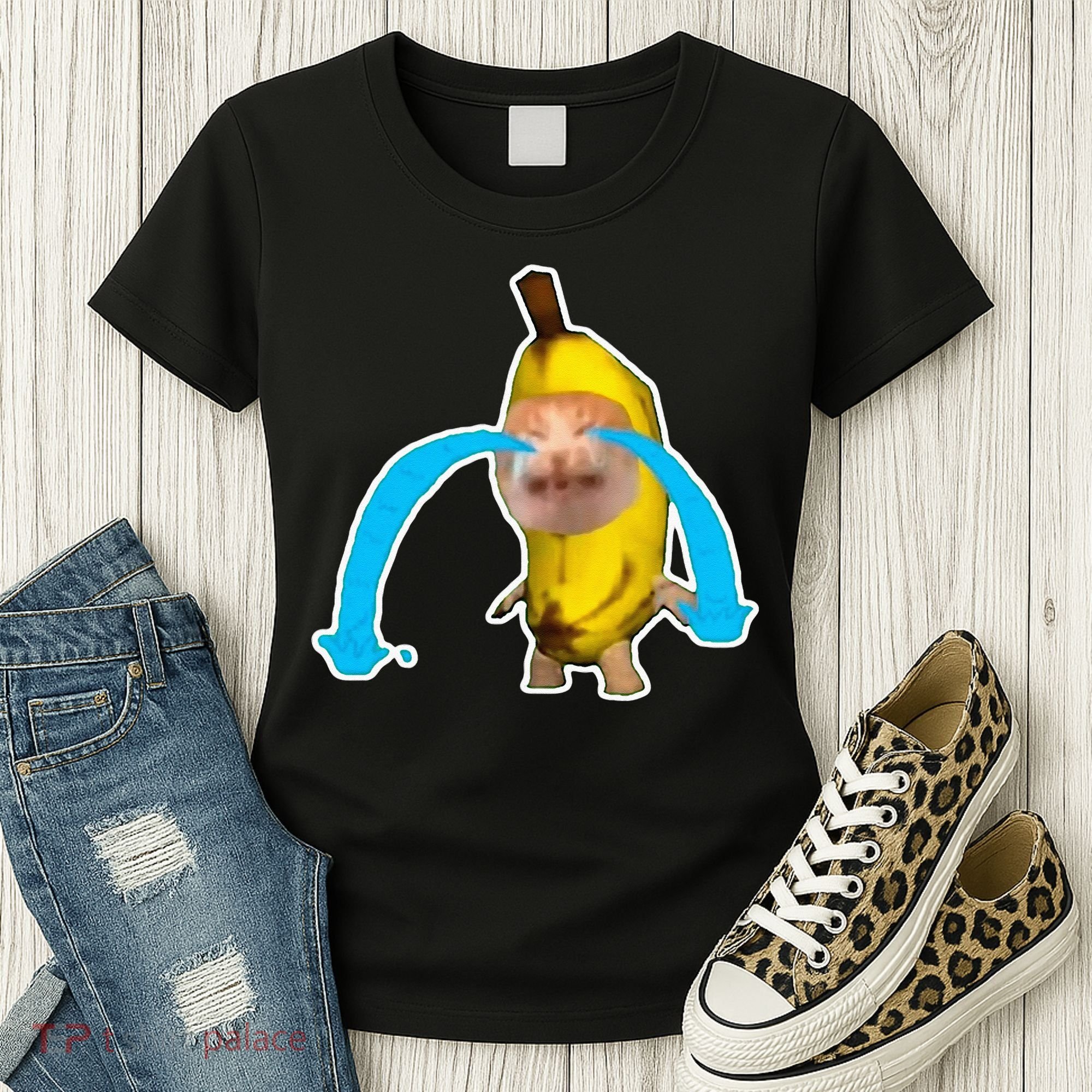 Crying Banana Cat Meme Women's T-Shirt